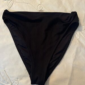 Old Navy Black Ribbed High-Cut Bikini Bottoms